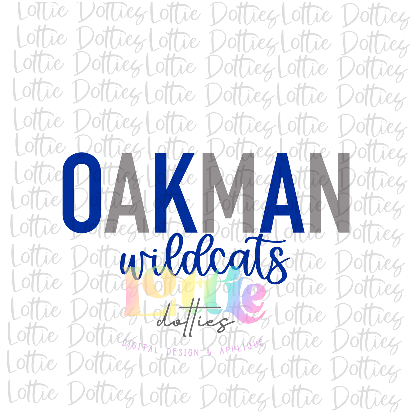Wildcats Oakman PNG - Oakman - sublimation design - Digital Download - Blue and Sliver