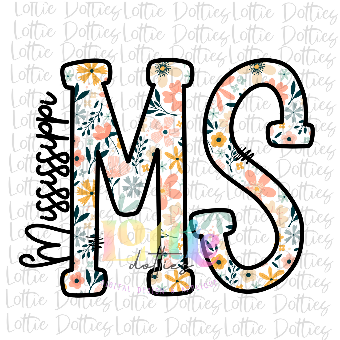 Mississippi Png - MS Sublimation - Digital Download - Floral