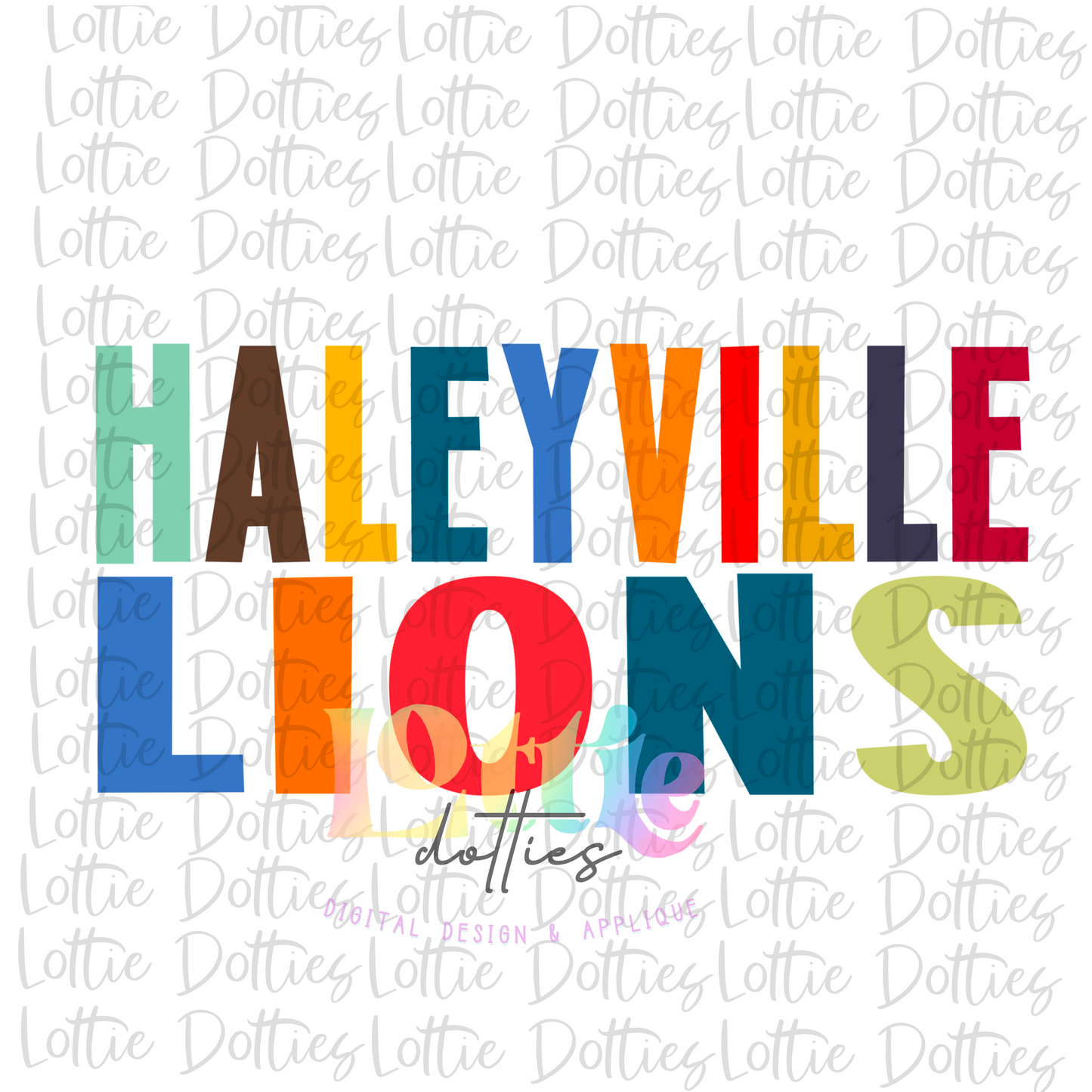 Haleyville Lions PNG - Lions - sublimation design - Digital Download - Muted Stacked