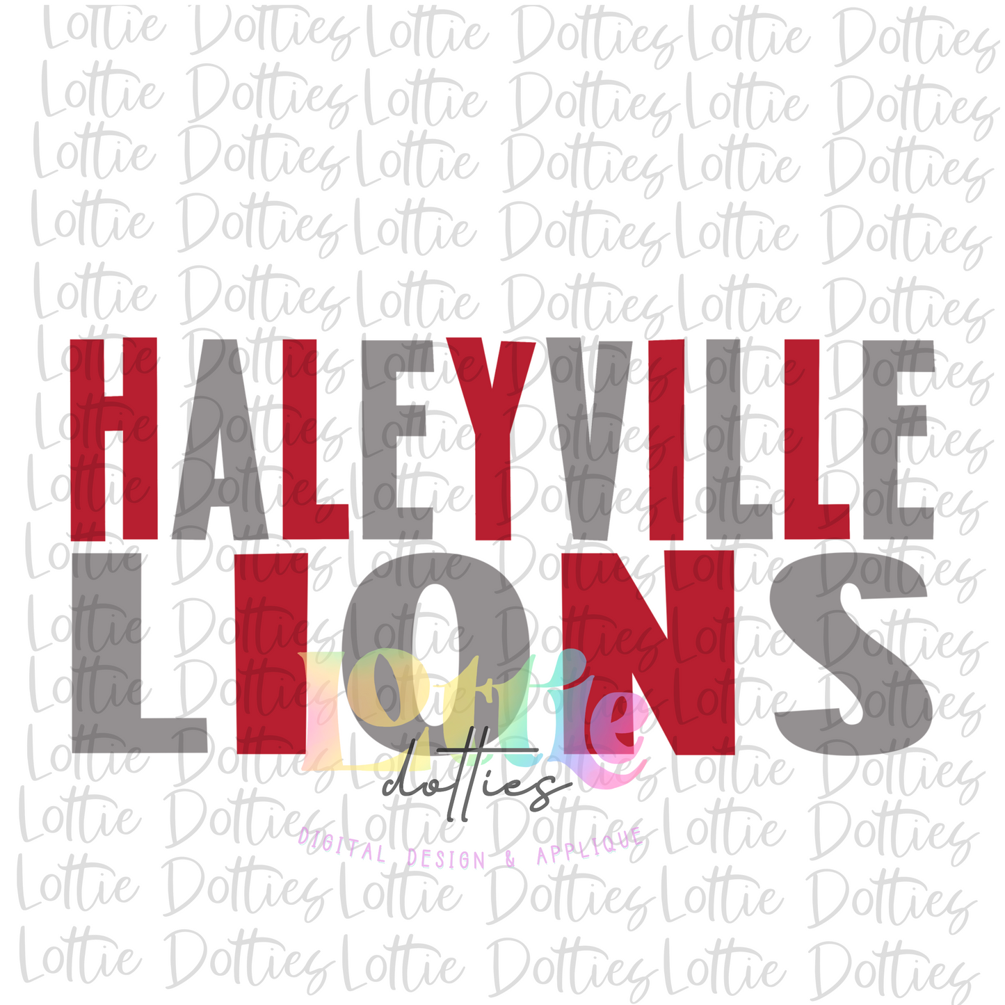 Haleyville Lions PNG - Lions - sublimation design - Digital Download - Red and Gray Stacked