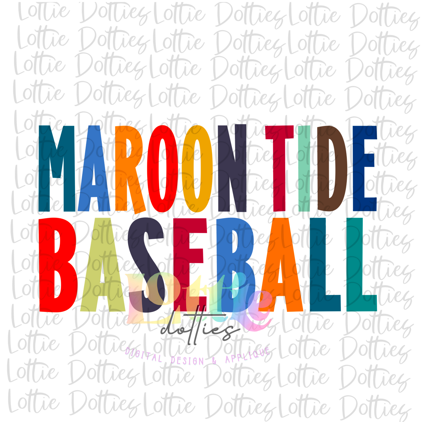 Maroon Tide Baseball PNG - Baseball Sublimation - Digital Download