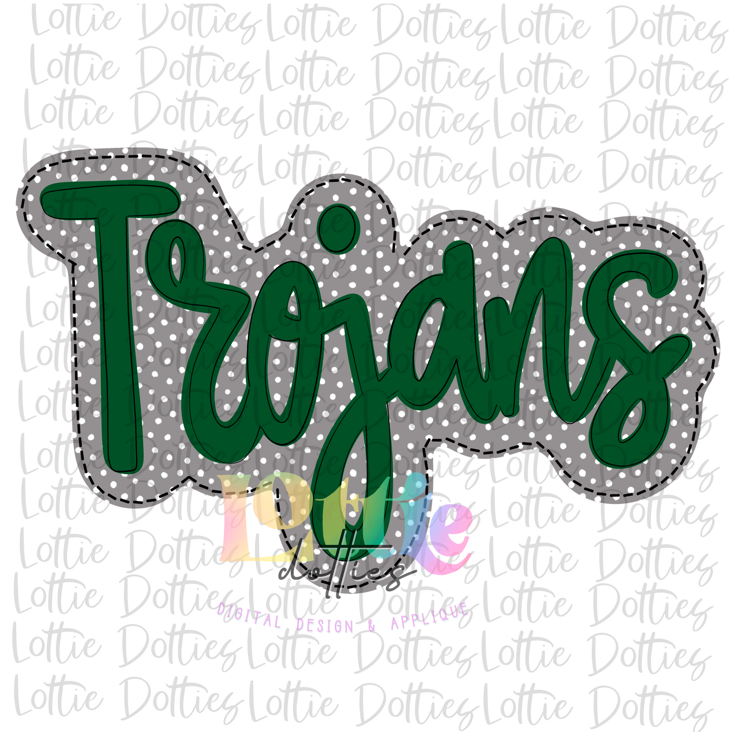 Trojans - PNG - sublimation design - Digital Download - Forrest Green and Gray