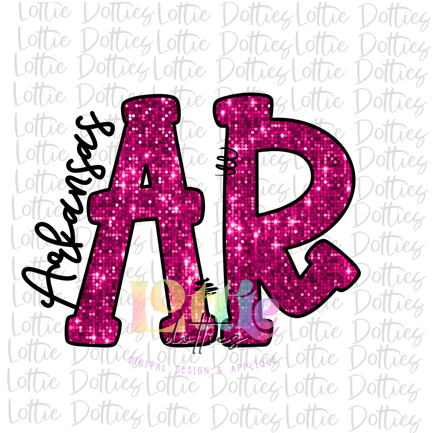 AR PNG - Arkansas Sublimation design - Digital Download - Pink Rhinestone