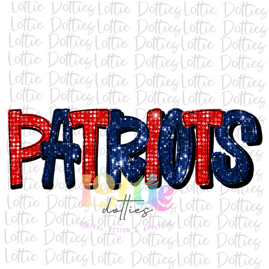 Patriots   PNG - Patriots Sublimation design - Digital Download - Navy and Red Rhinestone