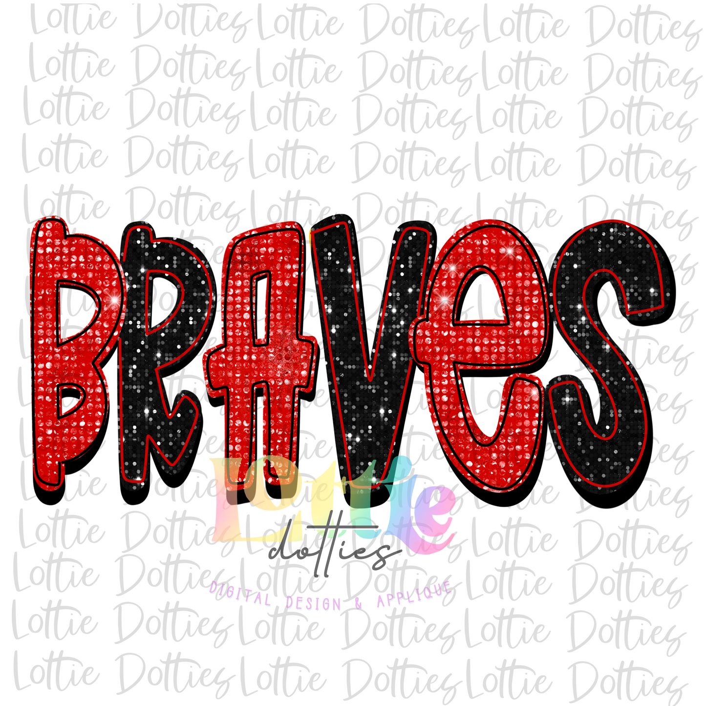 Braves PNG - Braves sublimation design - Digital Download - Red and Black Rhinestone