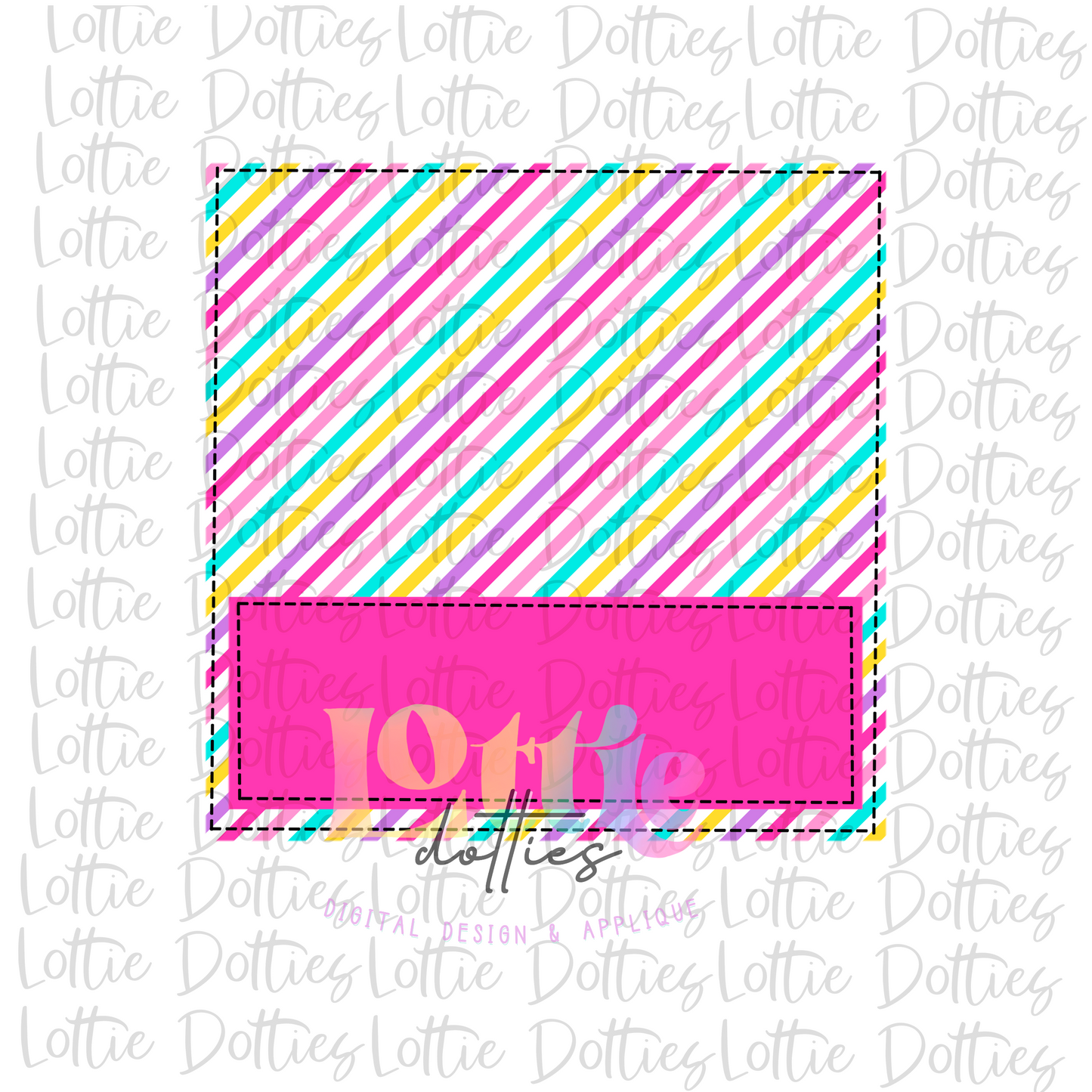 Faux Applique Box Design PNG - Colorful Background Box Sublimation - Digital Download