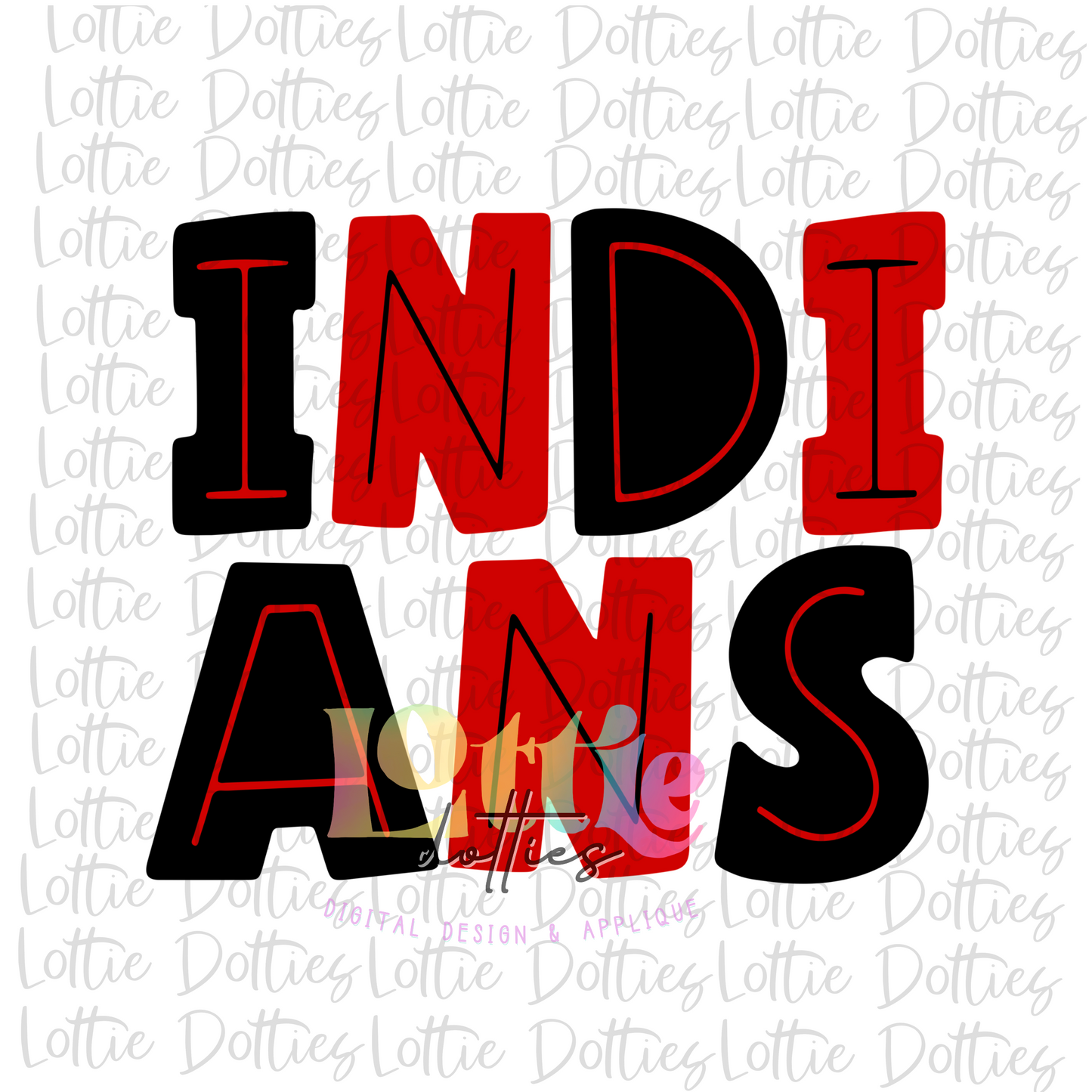 Indians PNG - Indians sublimation design - Digital Download - Red and Black