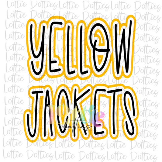 Yellow Jackets Png - Sublimation Design- Digital Download - Yellow and Black