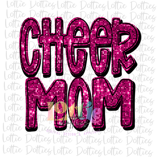 Cheer Mom Png - Cheer Mom Sublimation Design - Digital Download - Pink Rhinestones