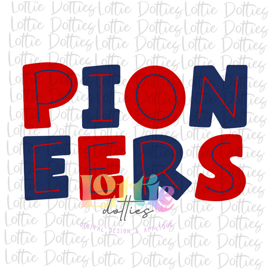 Pioneers Png  -  Pioneers Sublimation - Digital Download - Red and Navy