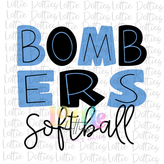 Bombers  Softball Png - Bombers  Sublimation- Digital Download