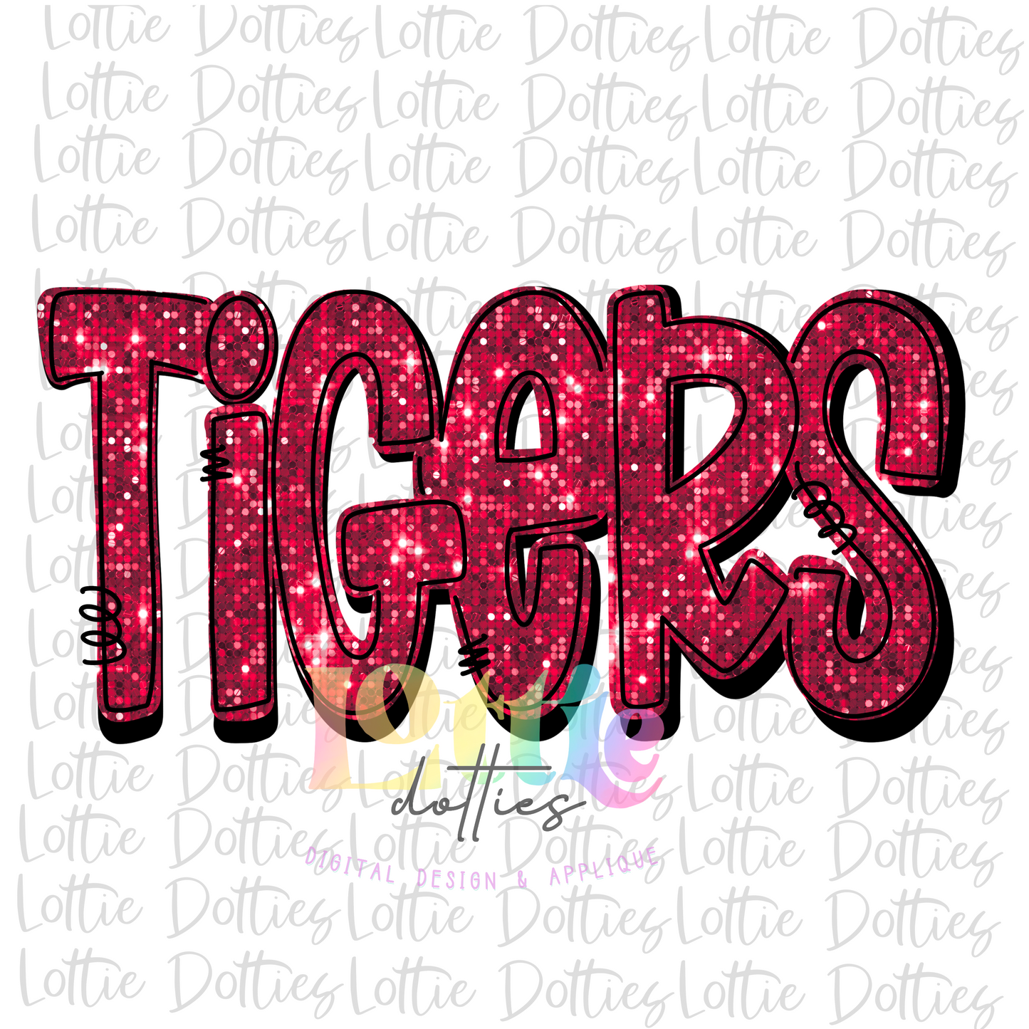 Tigers - PNG - sublimation design - Digital Download - Maroon Rhinestones