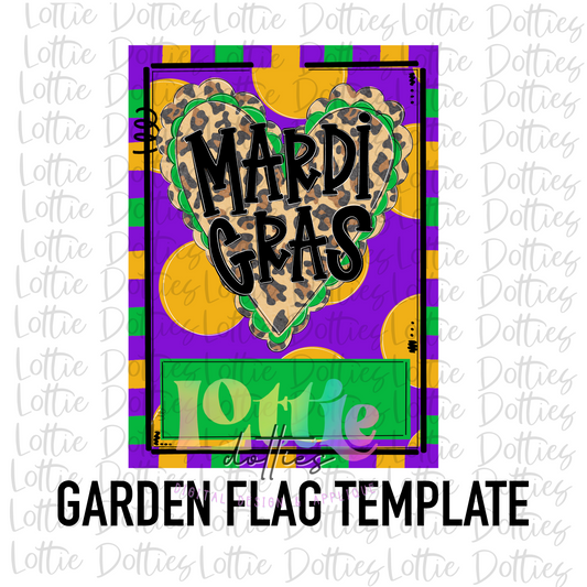 Mardi Gras Flag PNG - Mardi Gras Sublimation - Digital Download