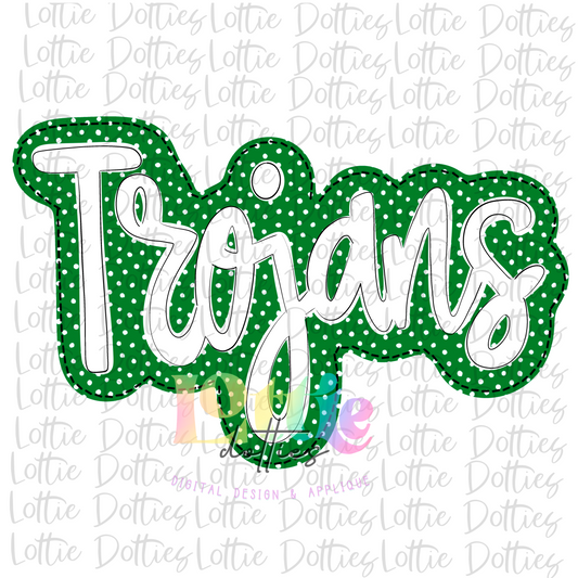 Trojans - PNG - sublimation design - Digital Download - Green and White