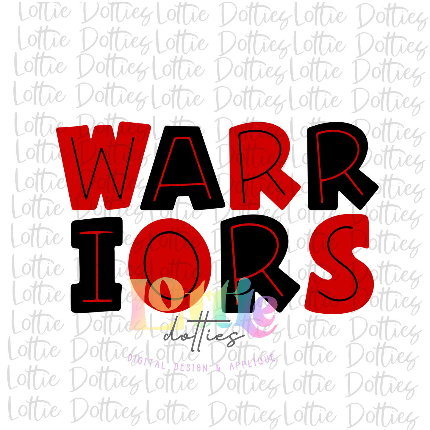 Warrior Png - Mascot Sublimation Design - Digital Download - Red and Black
