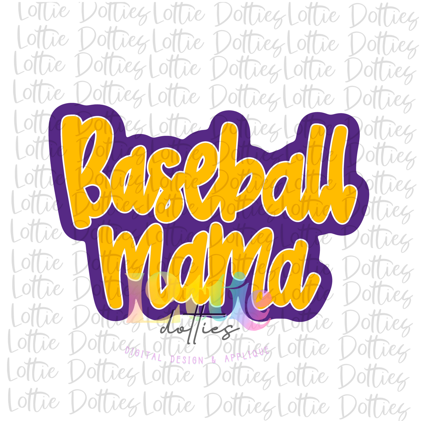 Baseball Mama Png - Baseball Design - Baseball Sublimation - Purple and Gold