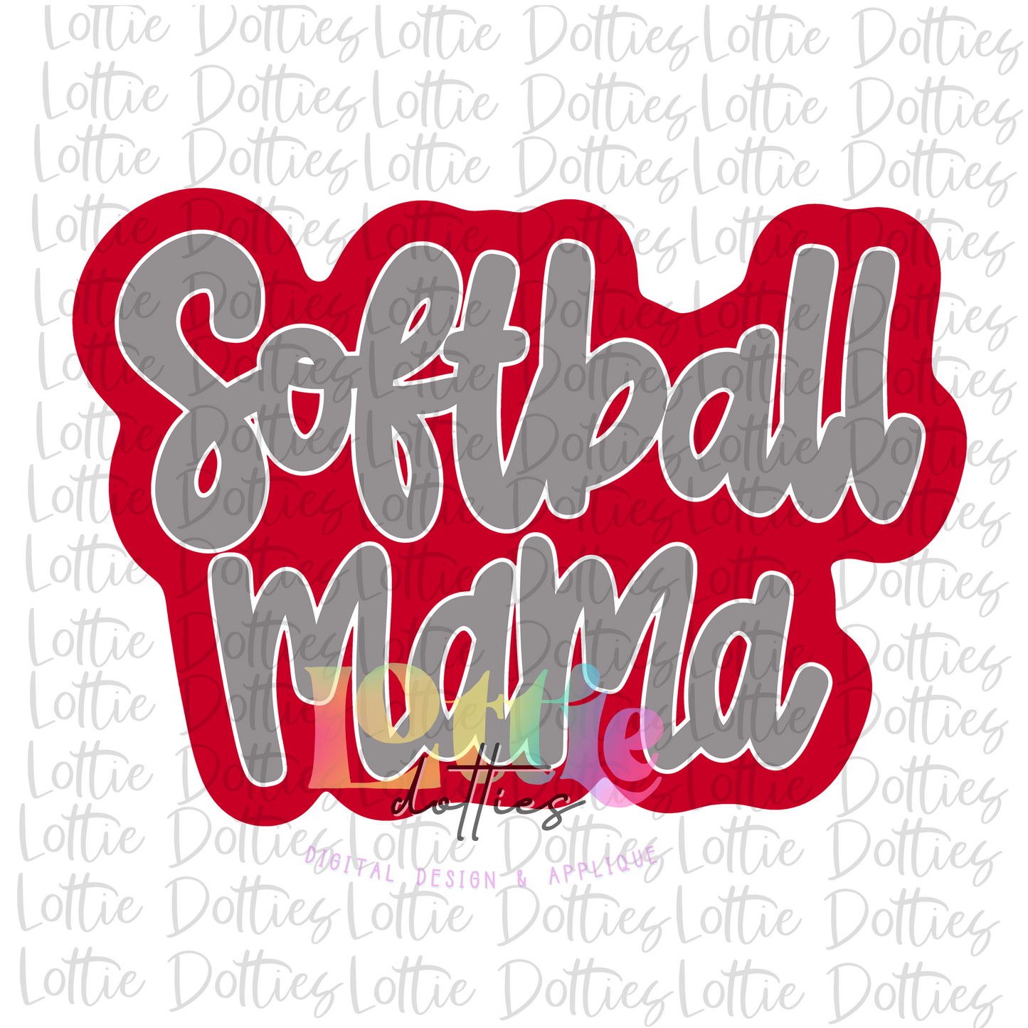 Softball Mama Png - Softball Sublimation - Digital Download - Cardinal and Gray