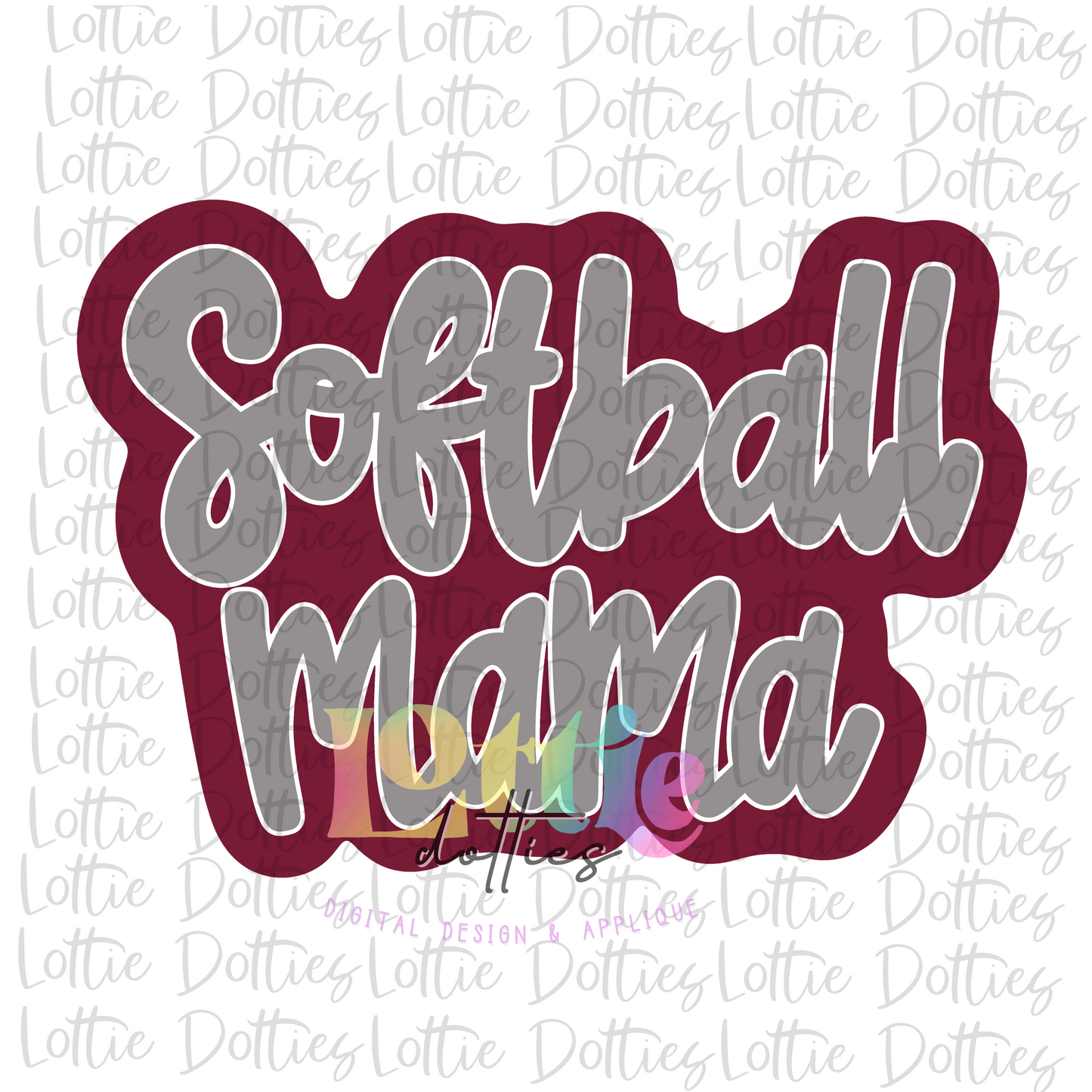 Softball Mama Png - Softball Sublimation - Digital Download - Maroon and Gray