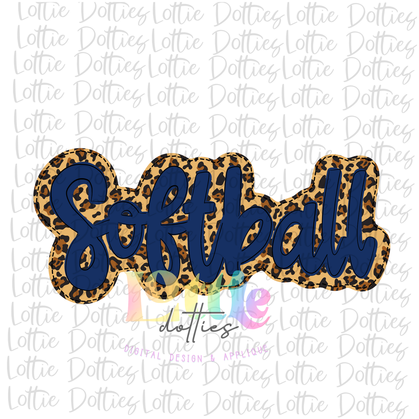 Softball Png - Softball Sublimation - Digital Download- Leopard and Navy
