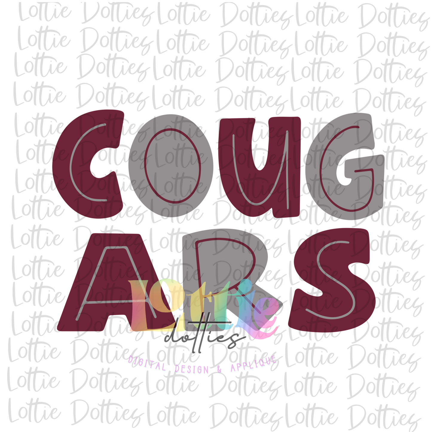 Cougars Png - Cougars Sublimation - Digital Download - Maroon and Gray