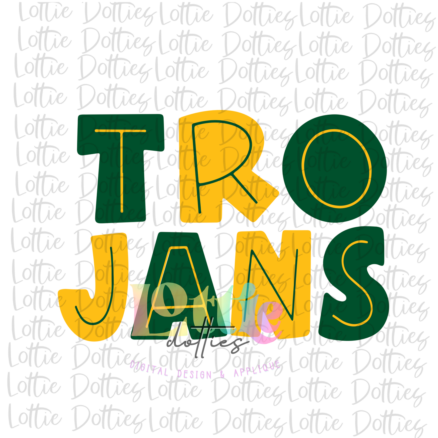 Trojans PNG - Trojans Sublimation Design - Hunter Green and Gold - Digital Download
