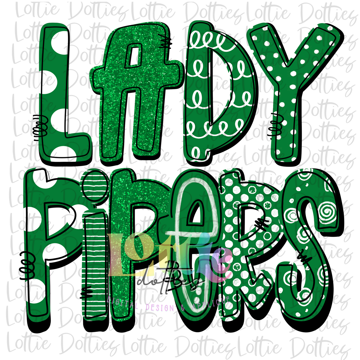 Lady Pipers PNG - Pipers Sublimation - Digital Download - Green and White