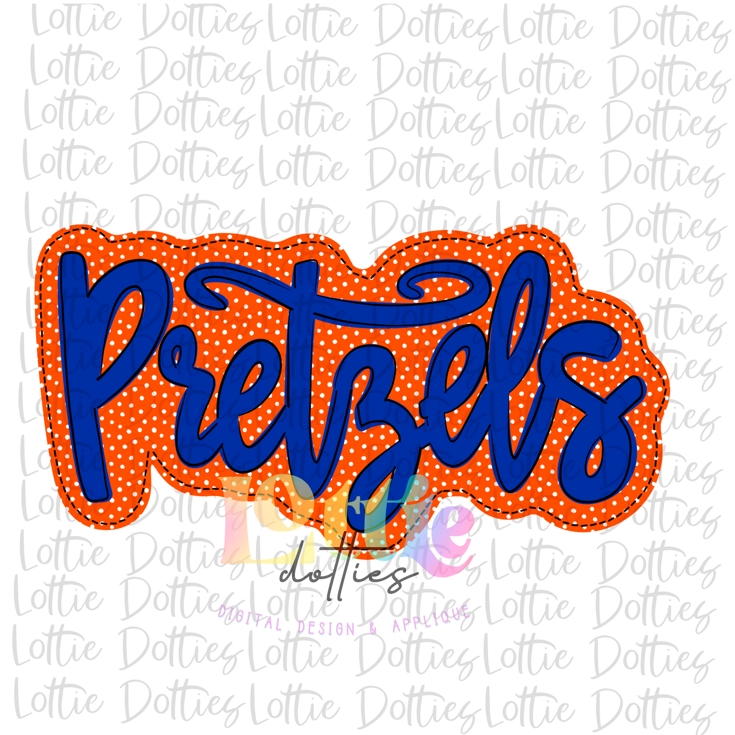Pretzels PNG - Pretzels Sublimation - Digital Download - Royal and Orange