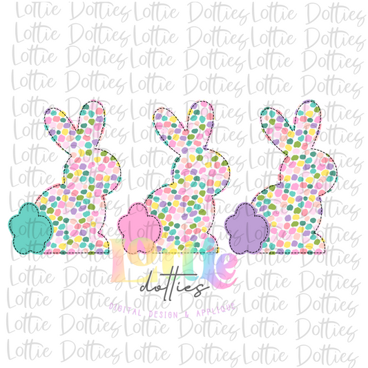 Bunny PNG - Easter Sublimation - Digital Download - Fa Dot Trio Bunny