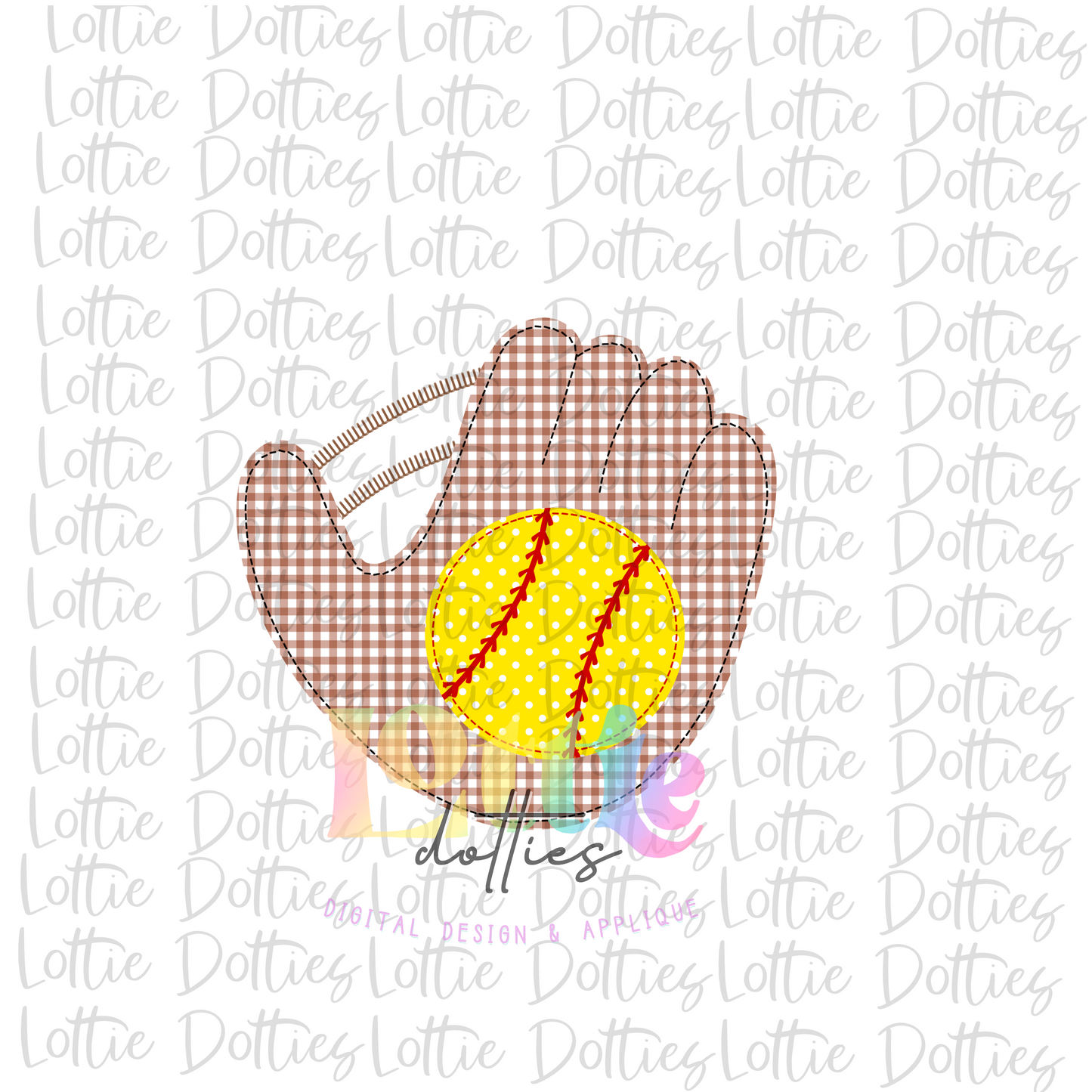 Softball Glove PNG - Softball Sublimation - Digital Download - Faux Applique