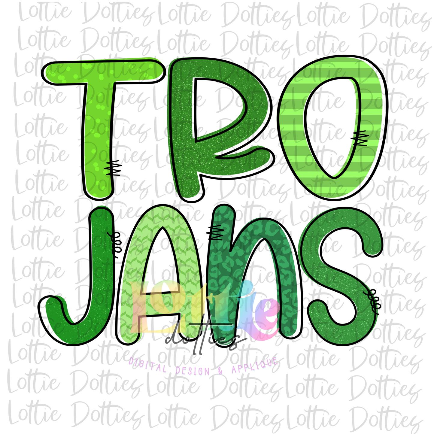 Trojans - PNG - sublimation design - Digital Download - Green