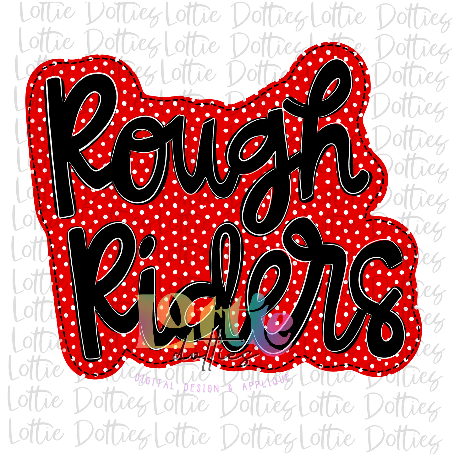 Rough Riders PNG - Rough Riders Sublimation - Mascots - Red and Black