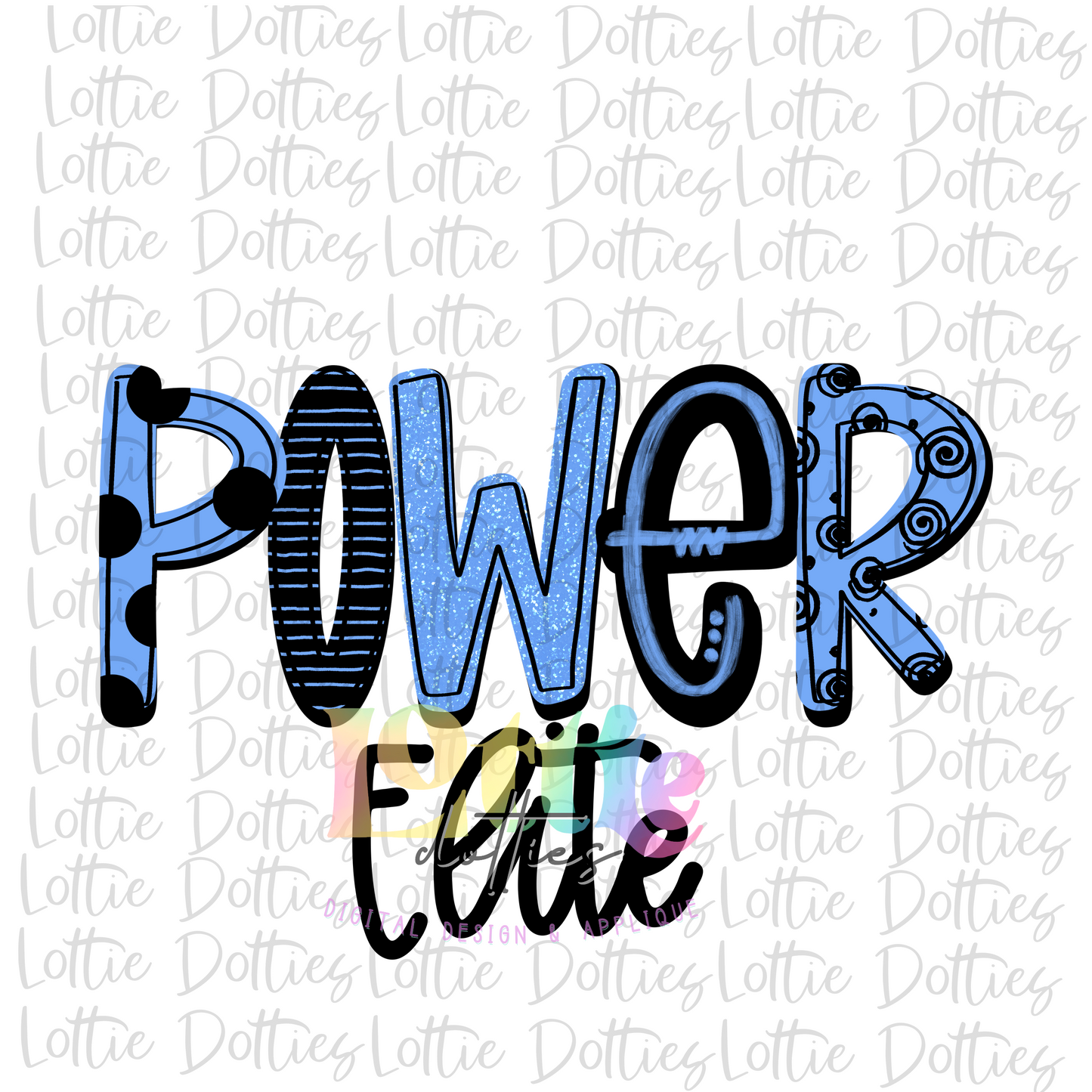 Power Elite PNG - Power Sublimation - Digital Download - Blue and Black