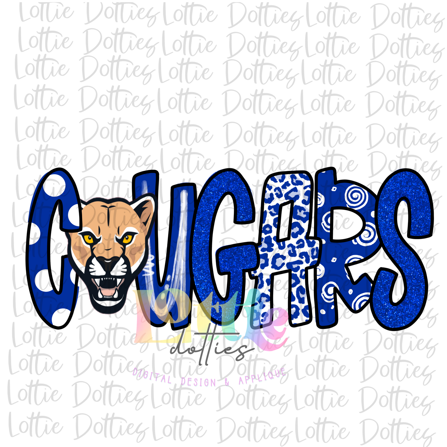 Cougars Png - Cougars Sublimation - Digital Download - Blue and White
