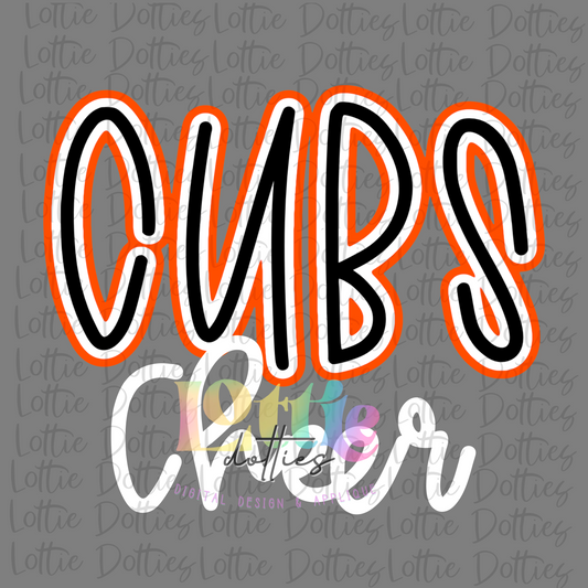 Cubs Cheer PNG - Cubs  -  sublimation design - Digital Download - Cheer in White