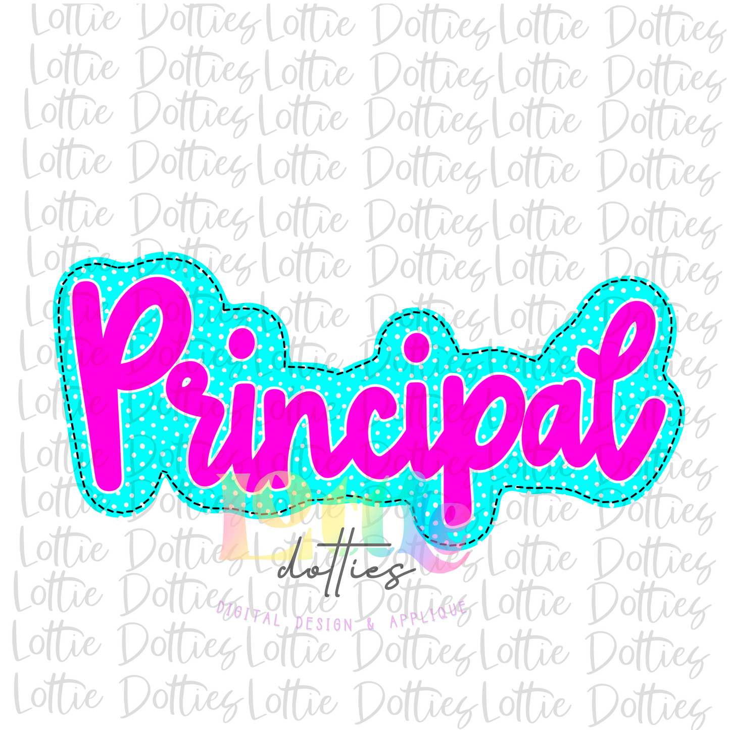 Principal - PNG - Back To School - Sublimation - Digital Download - Blue and Pink