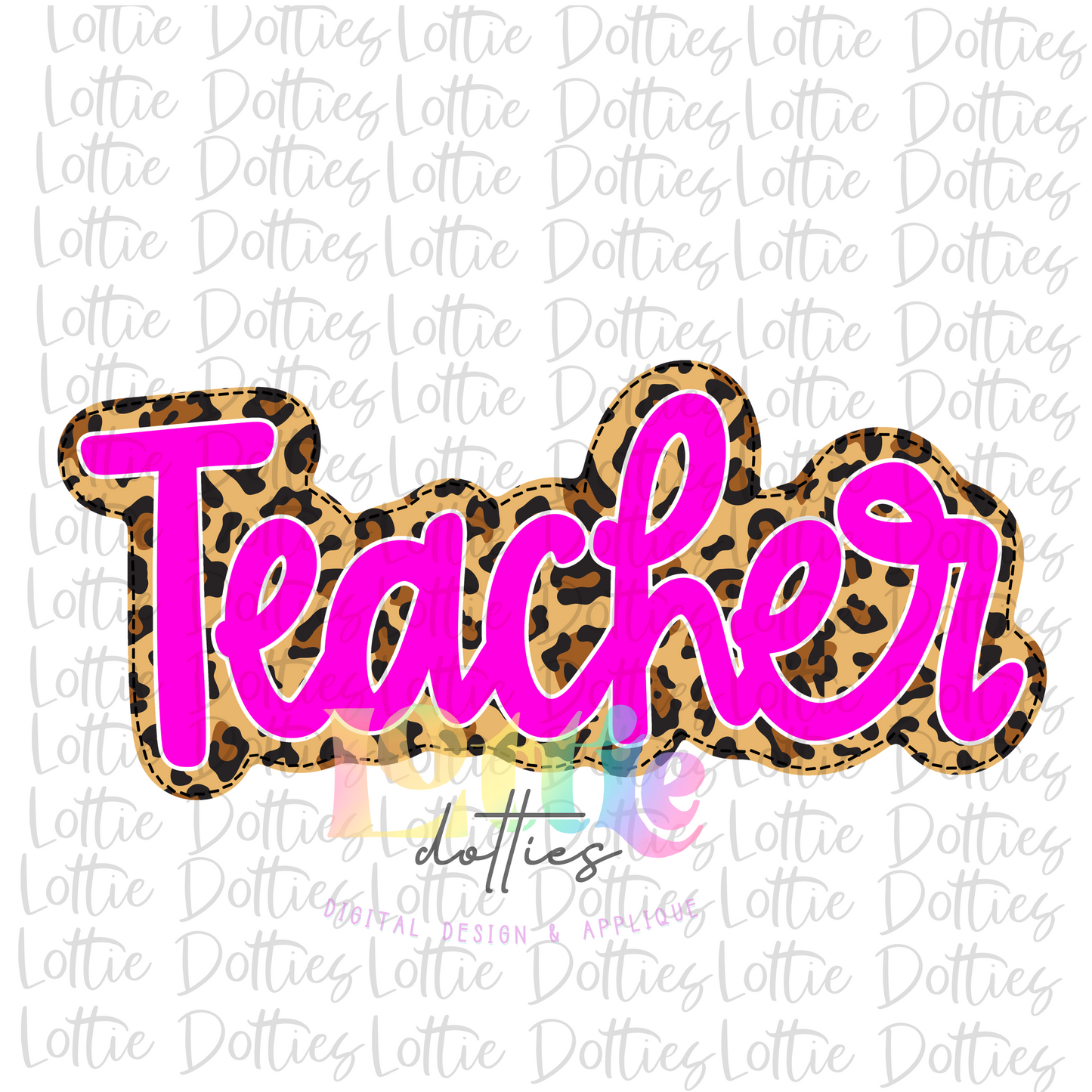 Teacher PNG - Teacher Sublimation - Digital Download - Leopard