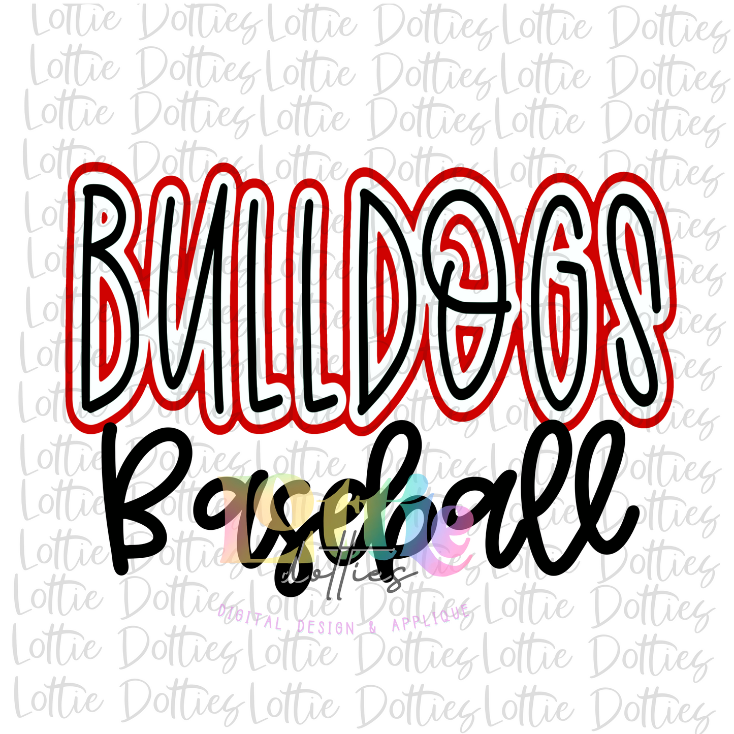 Bulldogs Baseball Png - Bulldogs Sublimation Design - Digital Download - Black and Red