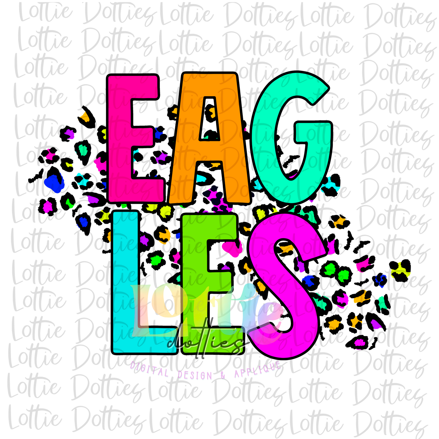 Eagles PNG - Eagles - sublimation design - Digital Download- Neon Leopard Stacked