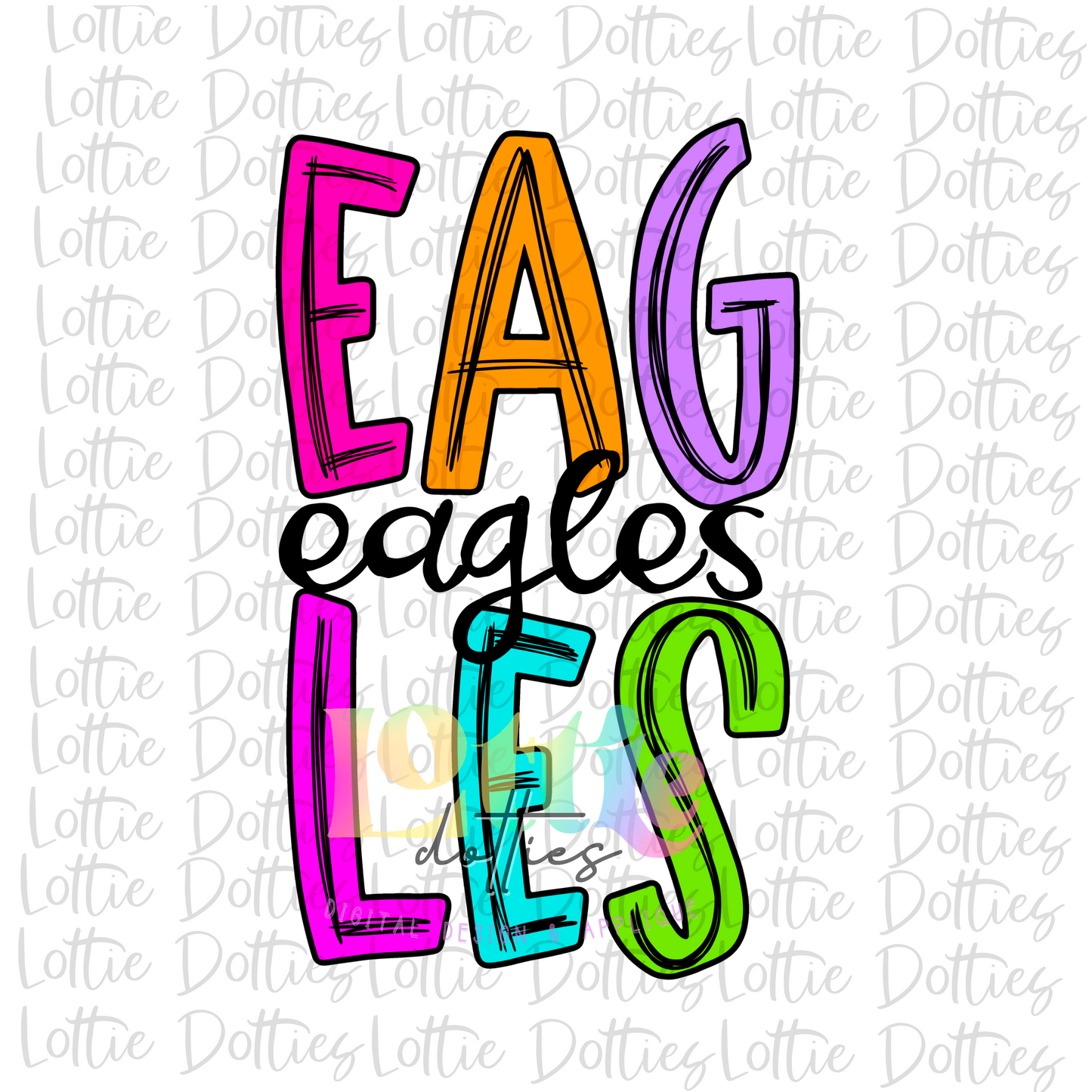 Eagles PNG - Eagles - sublimation design - Digital Download- Neon Stacked
