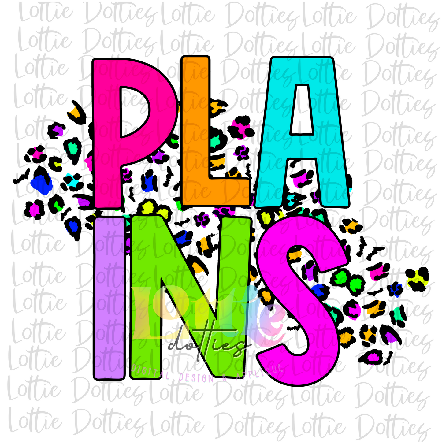 Plains PNG - Plains Sublimation - Digital Download - Neon Leopard