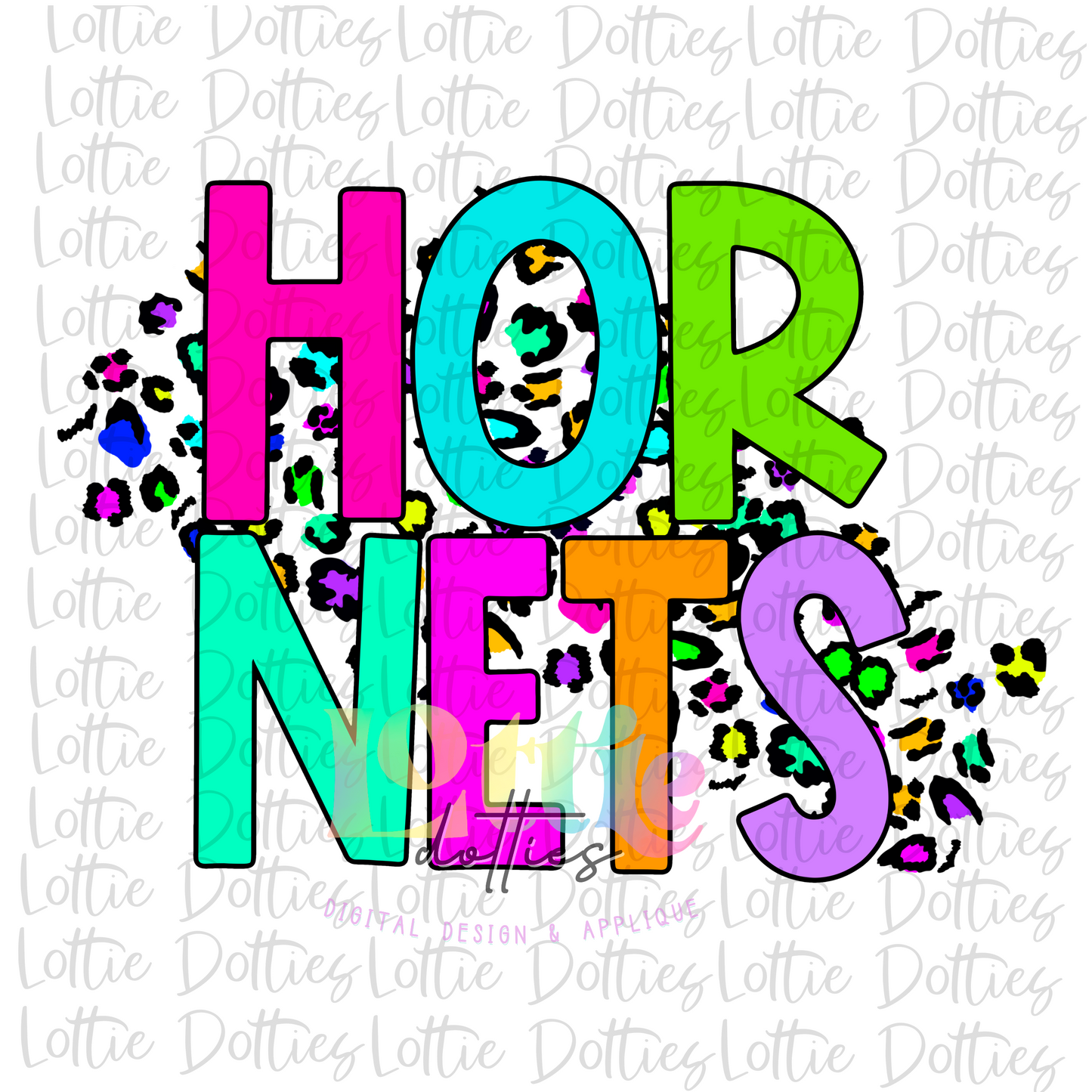 Hornets PNG - Hornets Sublimation design - Digital Download - Neon Leopard