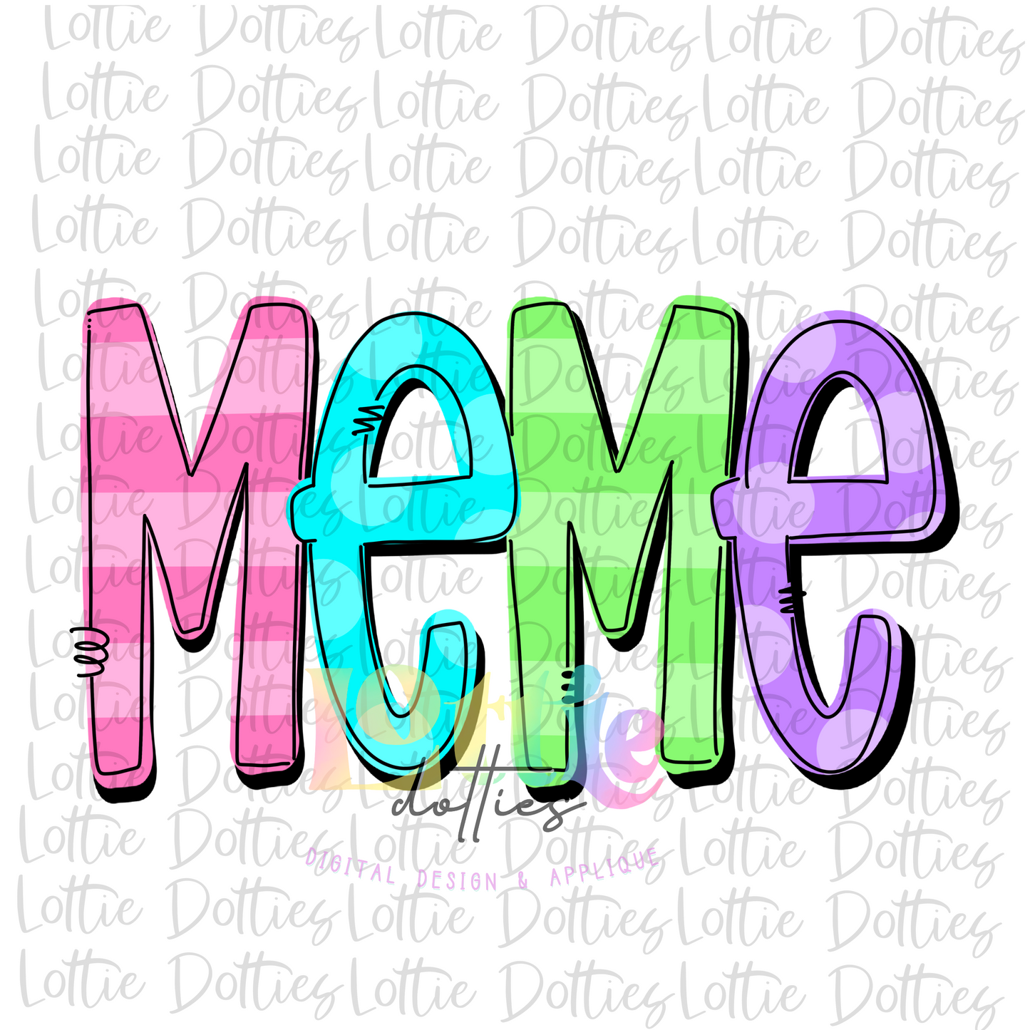 MeMe Png - MeMe Sublimation File - Digital Download - Colorful