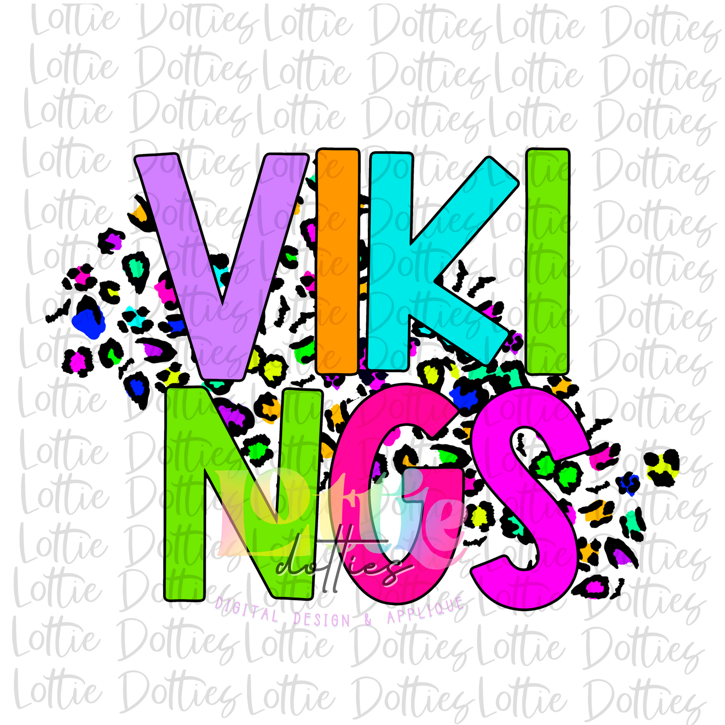 Vikings PNG - Vikings Sublimation design - Digital Download - Neon Leopard