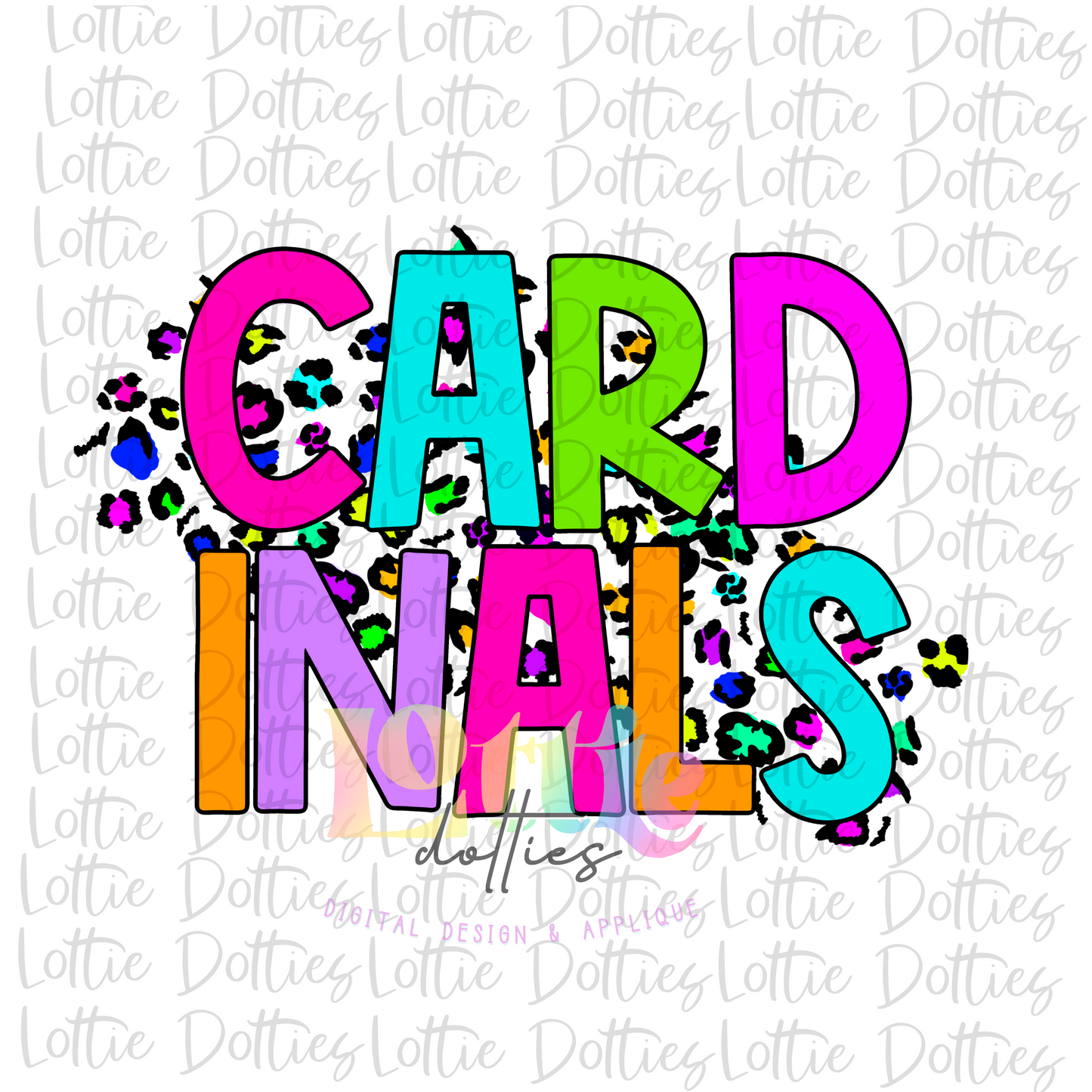 Cardinals PNG - Cardinals Sublimation design - Digital Download - Neon Leopard