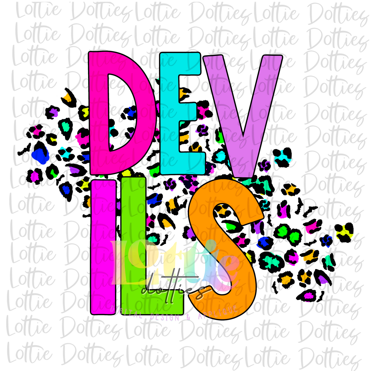 Devils Png - Baseball Sublimation Design - Digital Download - Neon Leopard