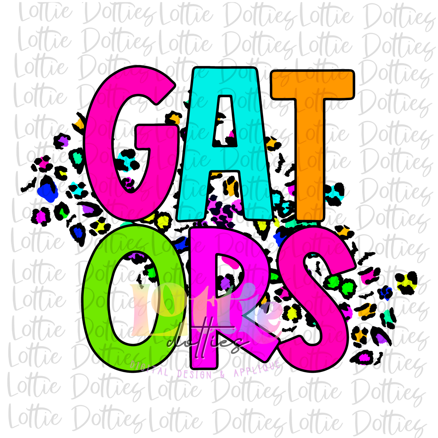Gators PNG - Gators Sublimation - Digital Design - Neon Leopard
