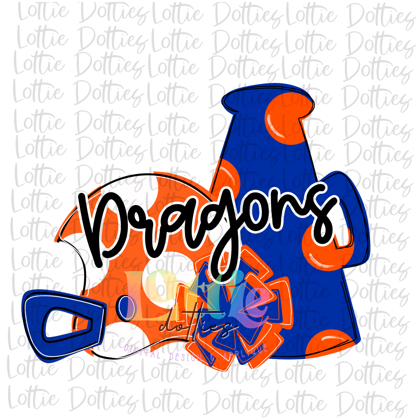 Dragons PNG - Digital Download - Dragons Spirit Stack Sublimation - Orange and Blue