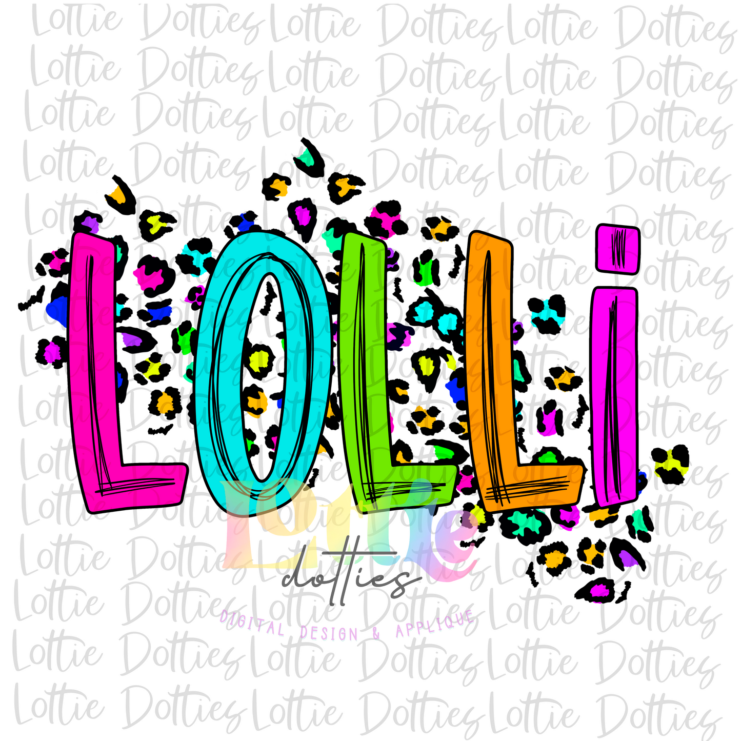 Lolli Png - Lolli Sublimation File - Instant Download - Digital Download -Neon Leopard