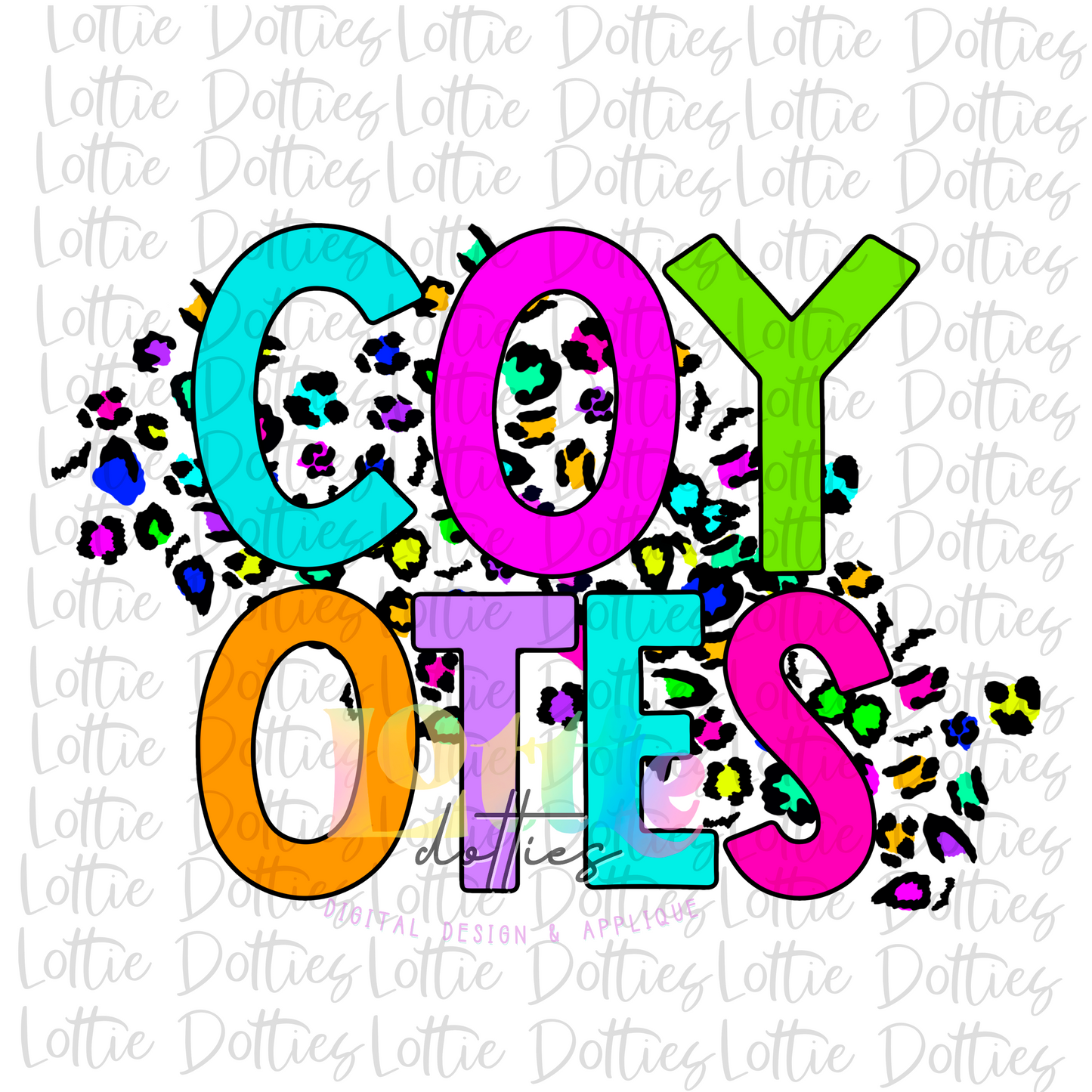 Coyotes PNG - Coyotes Sublimation - Digital Download - Neon Leopard