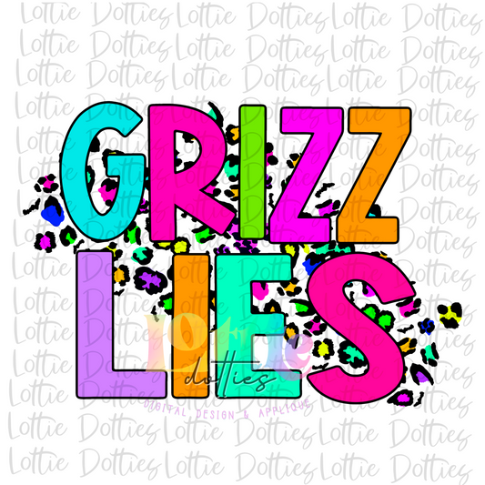 Grizzlies PNG - Grizzlies Sublimation - Digitial Download - Neon Leopard